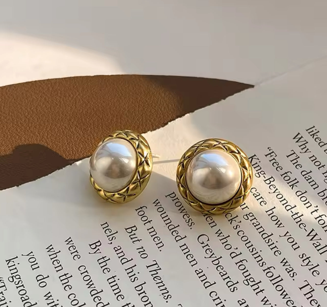 Vintage Pearl Medallion Earrings