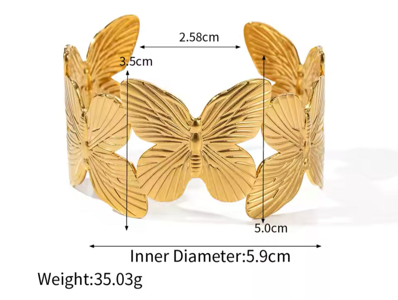 Golden Butterfly Charm Bangle