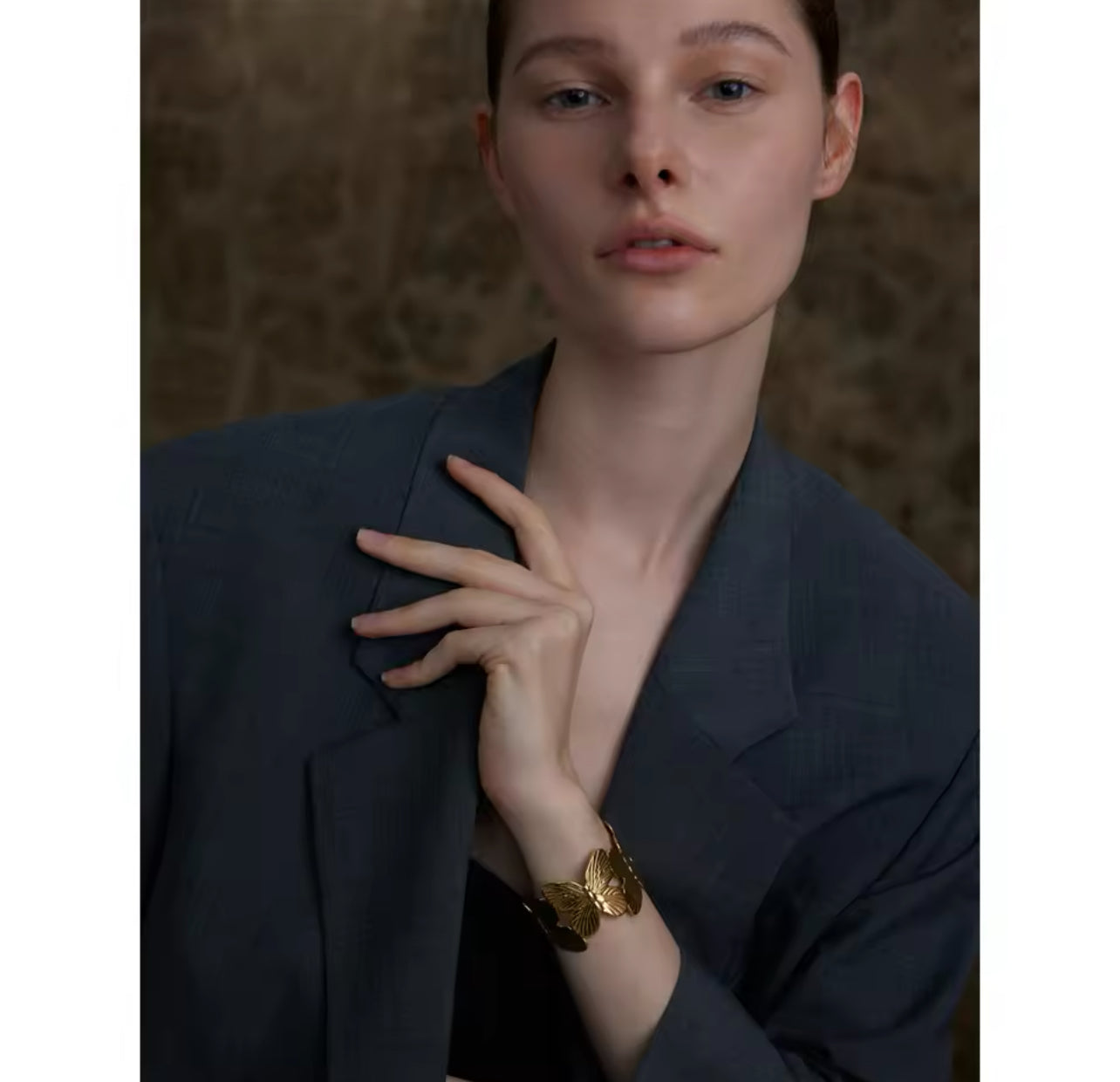 Golden Butterfly Charm Bangle