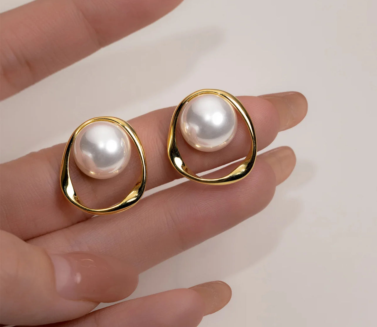 Golden Pearl studs