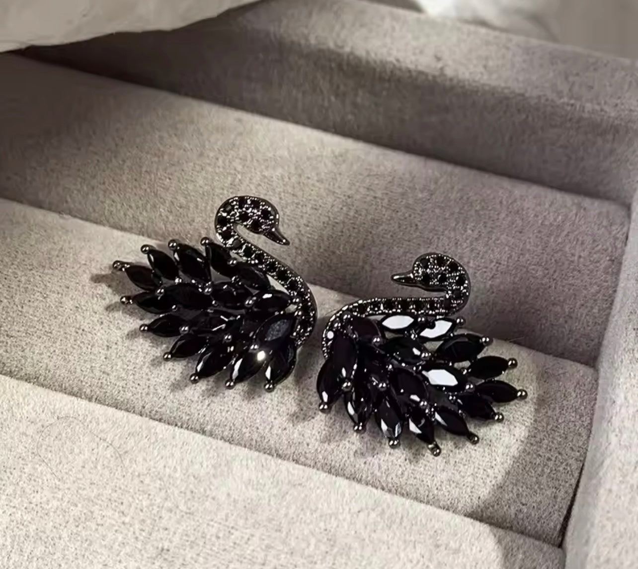 Black Swan Crystal Earrings