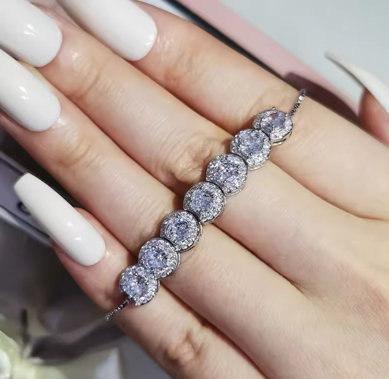 Halo Diamond Tennis Bracelet