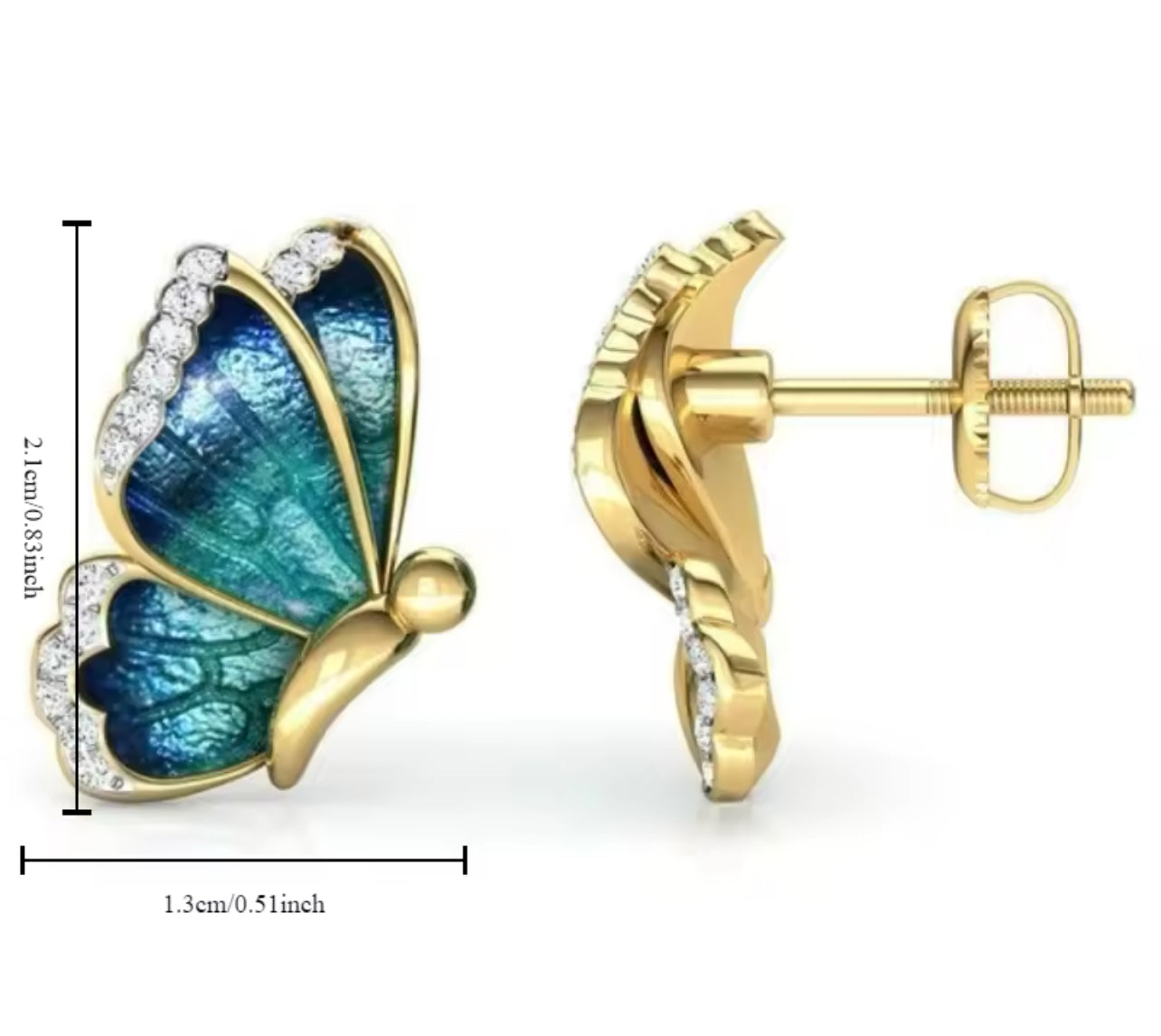 Blue Butterfly studs