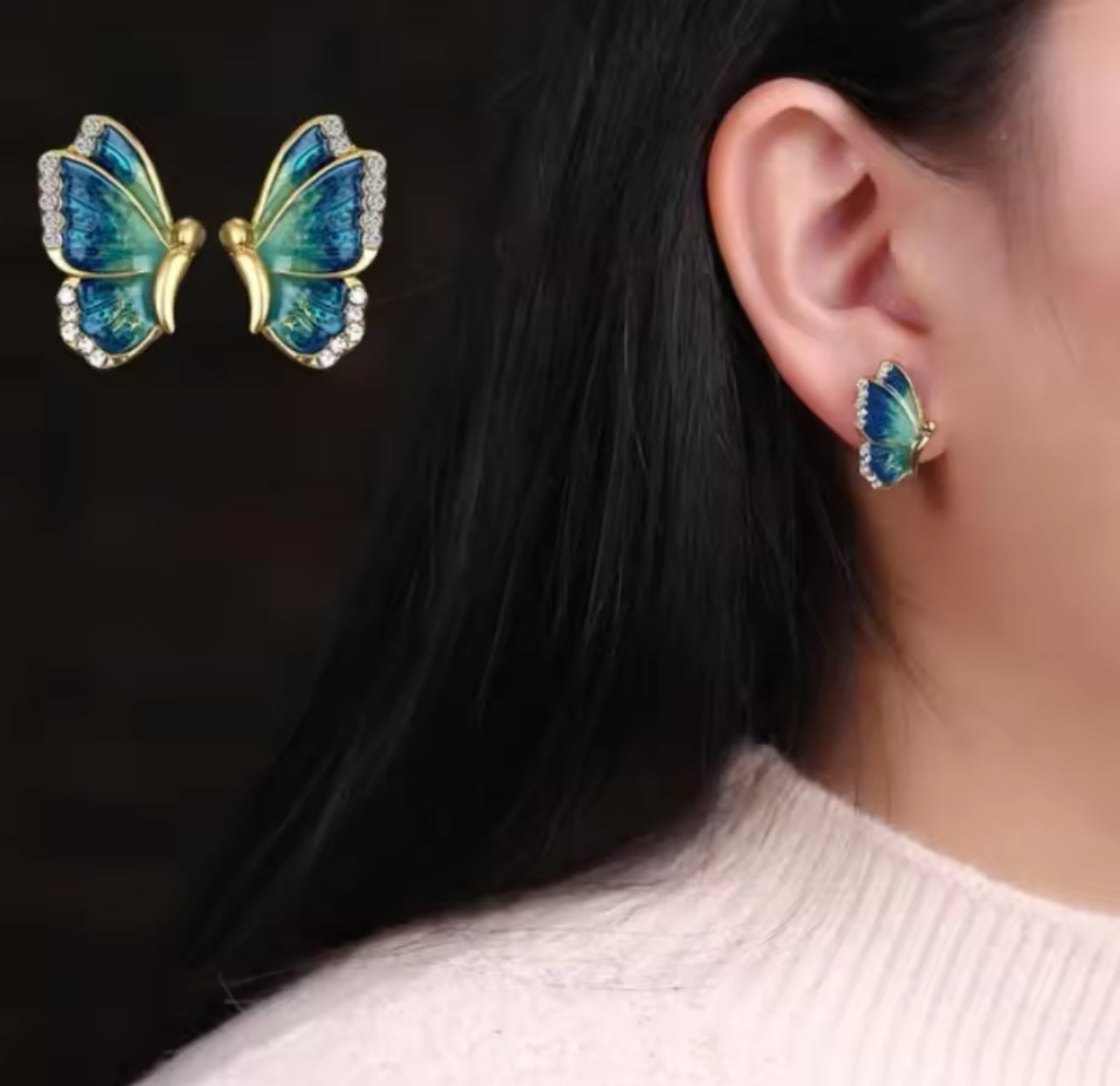 Blue Butterfly studs