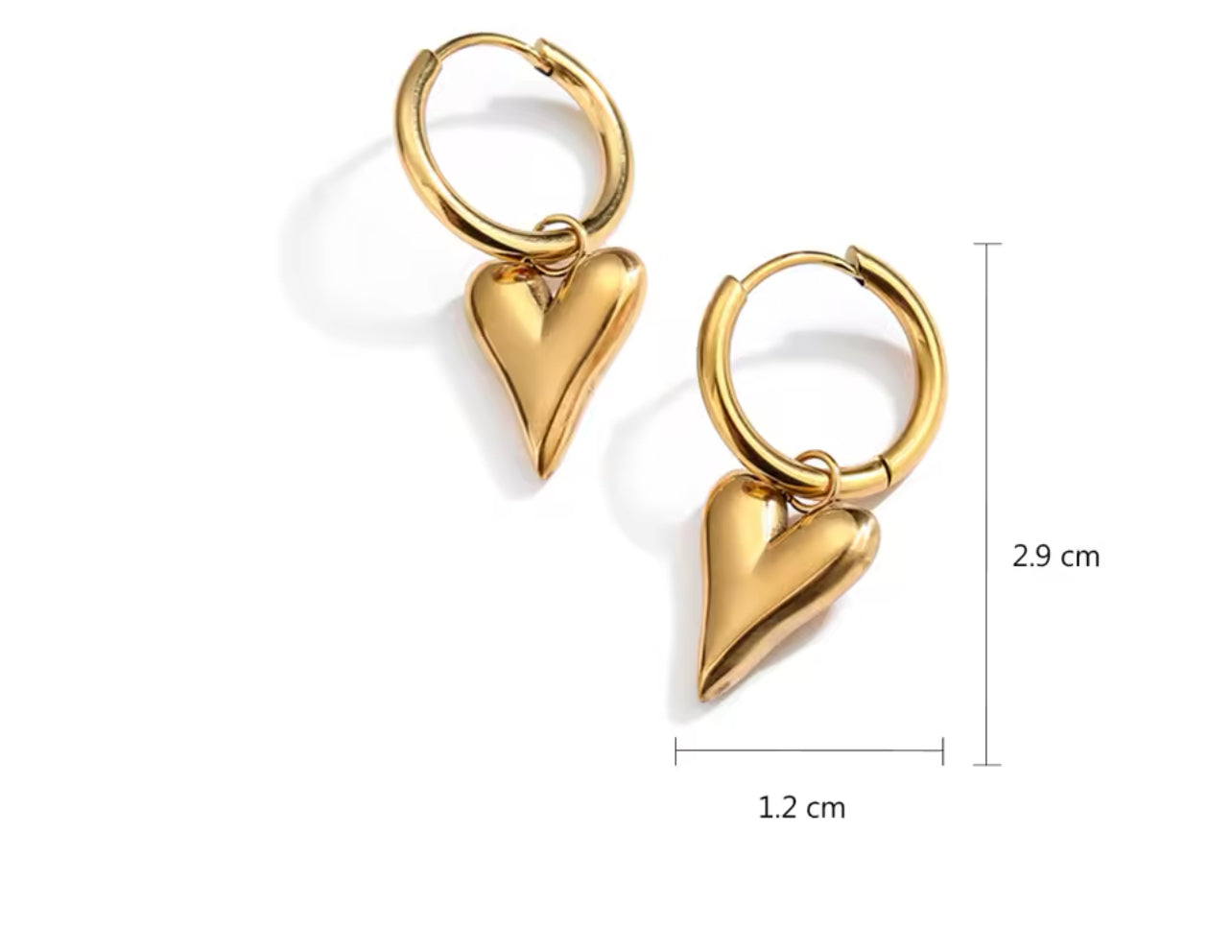Golden Heart Hoop Earrings