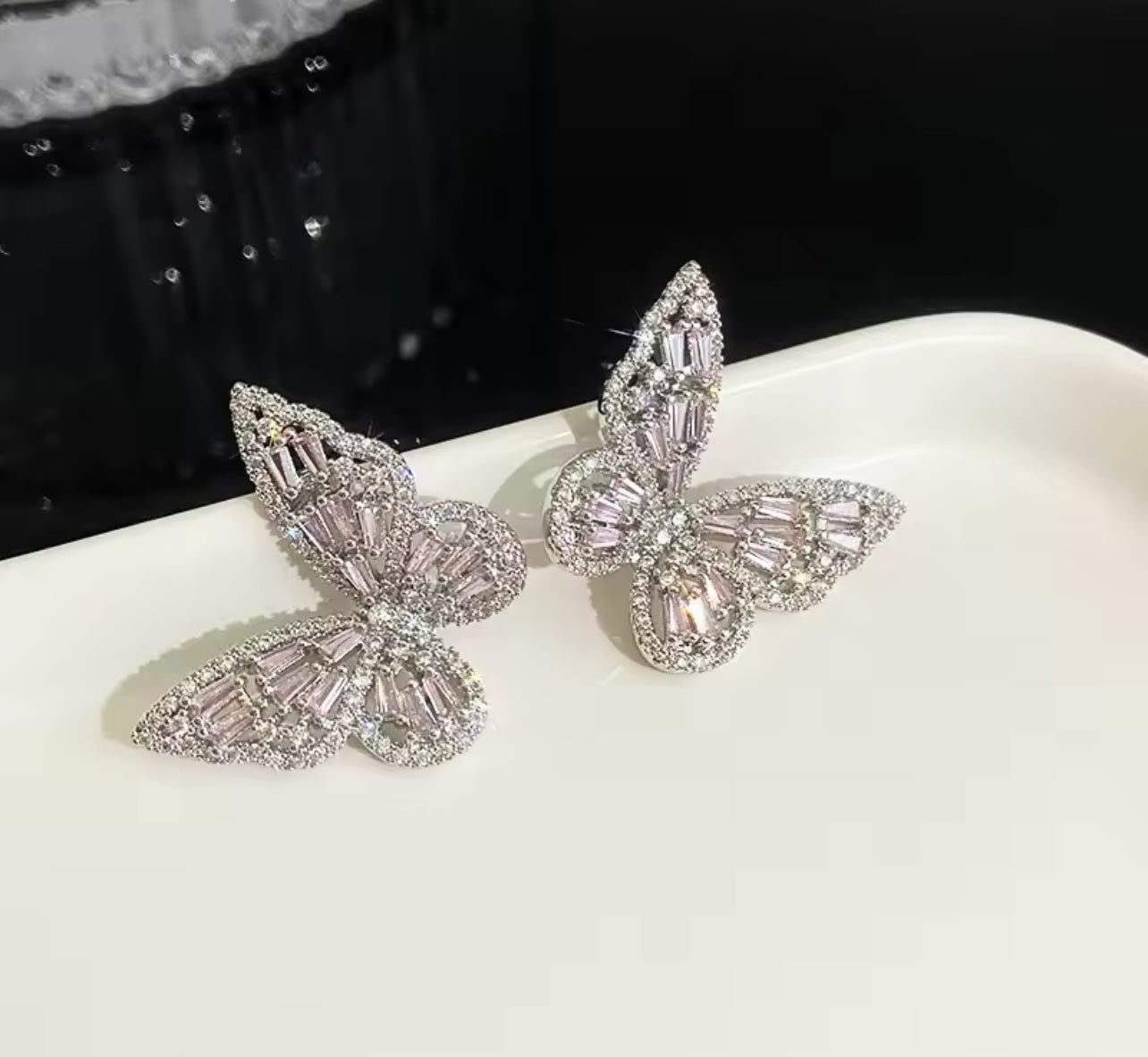 Butterfly crsytal studs