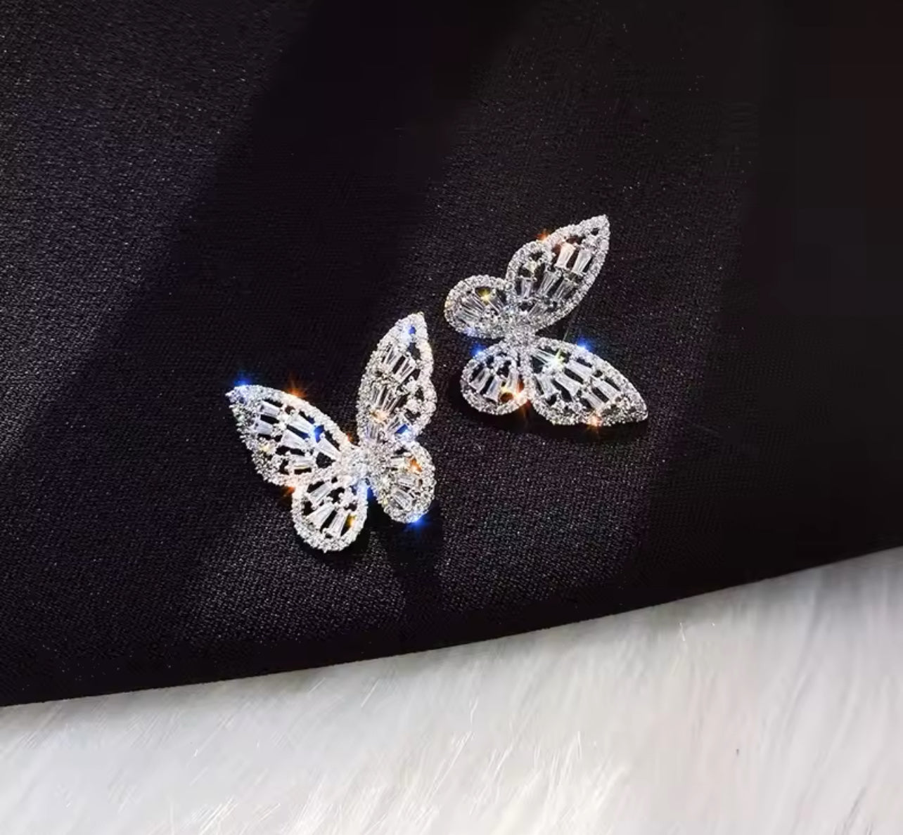 Butterfly crsytal studs