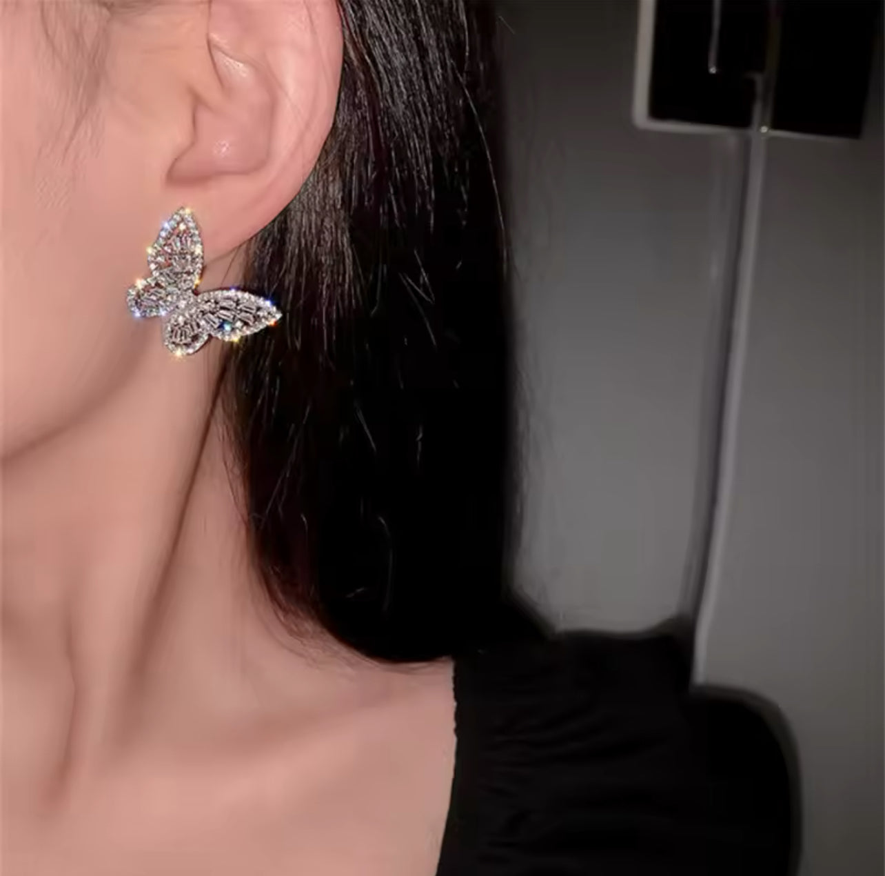 Butterfly crsytal studs