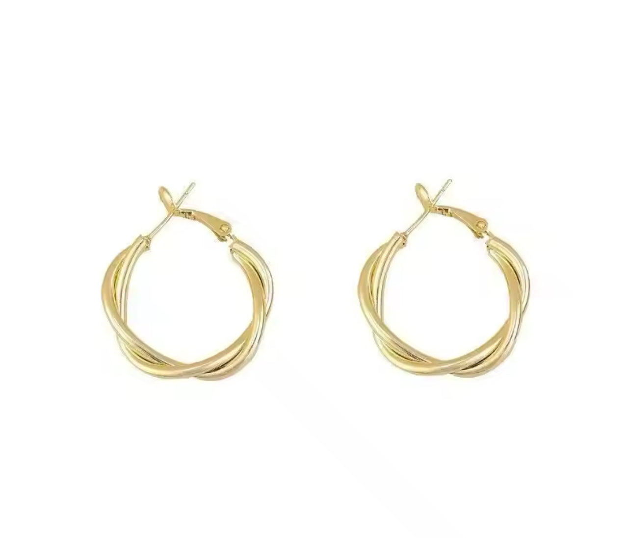 Twisted Elegance Gold Hoops