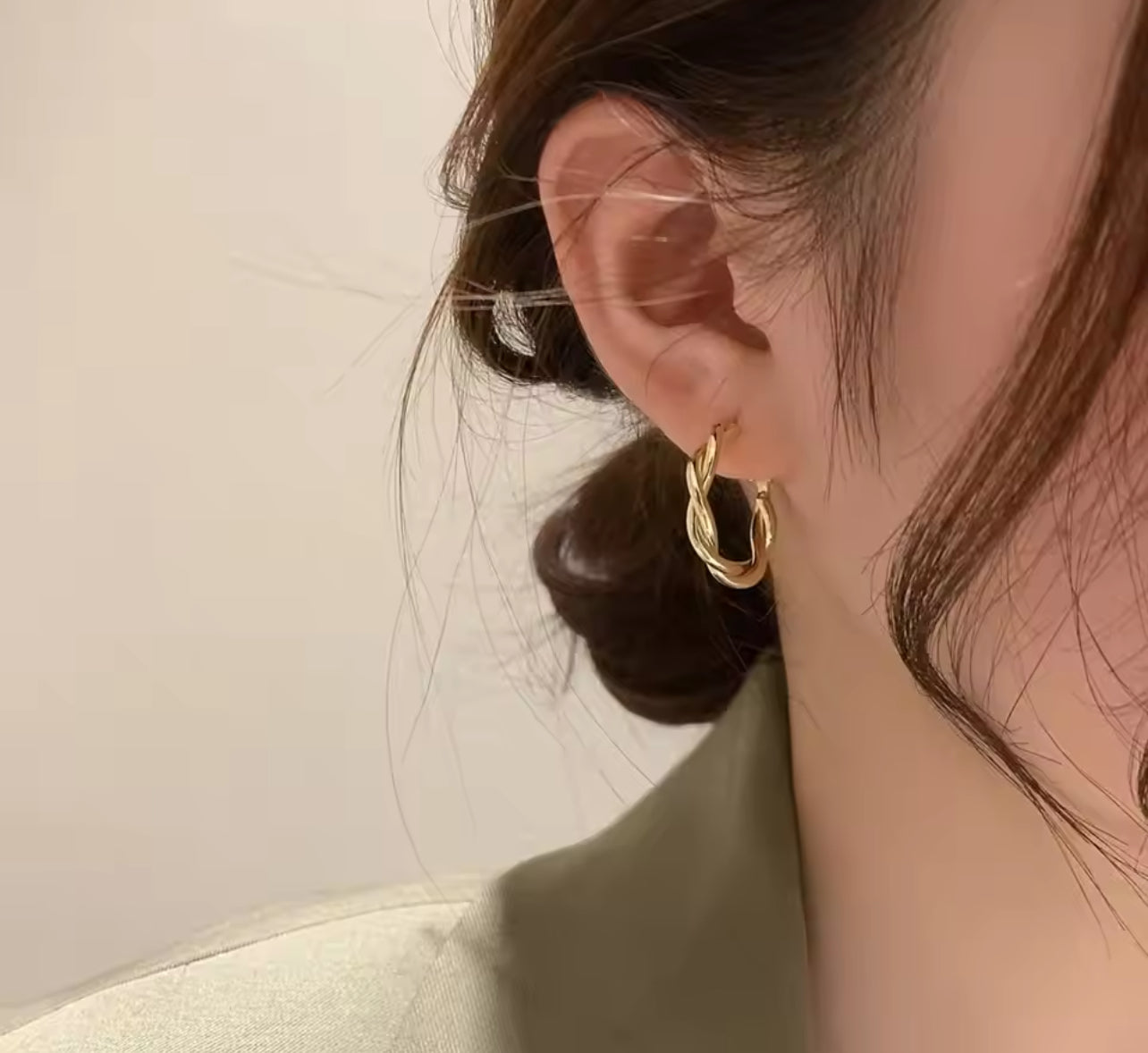 Twisted Elegance Gold Hoops
