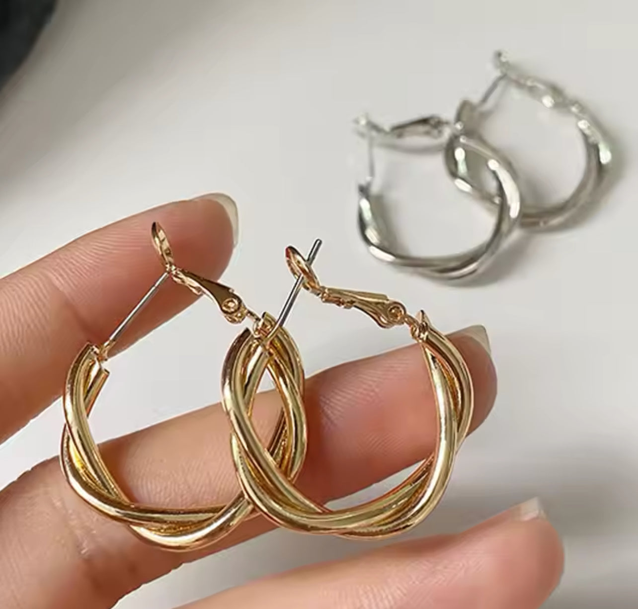 Twisted Elegance Gold Hoops