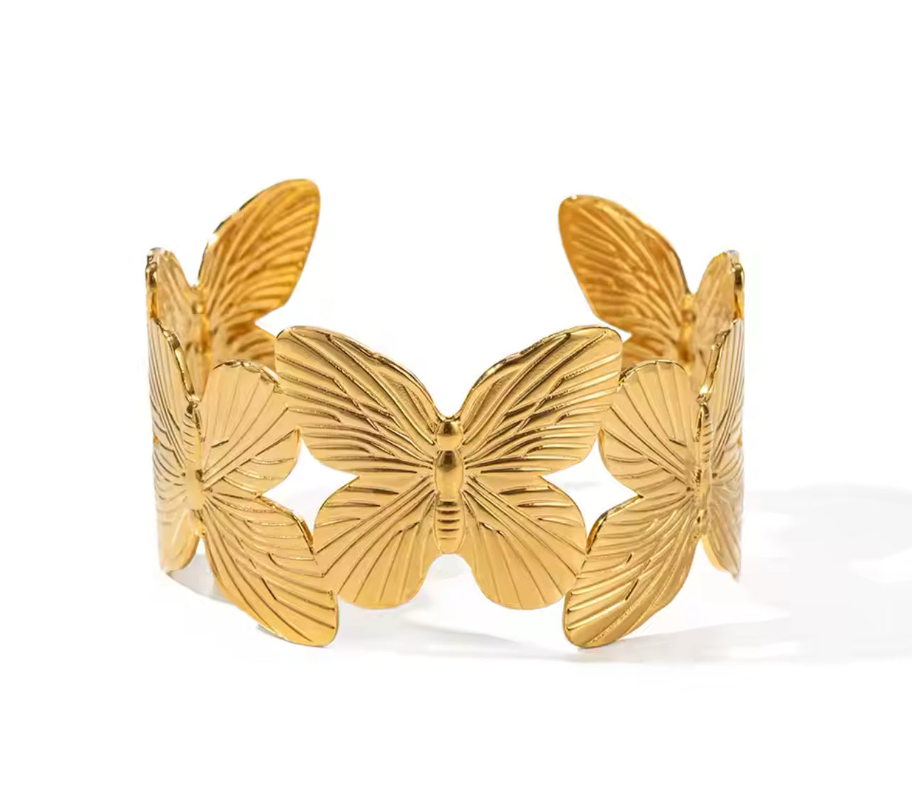 Golden Butterfly Charm Bangle