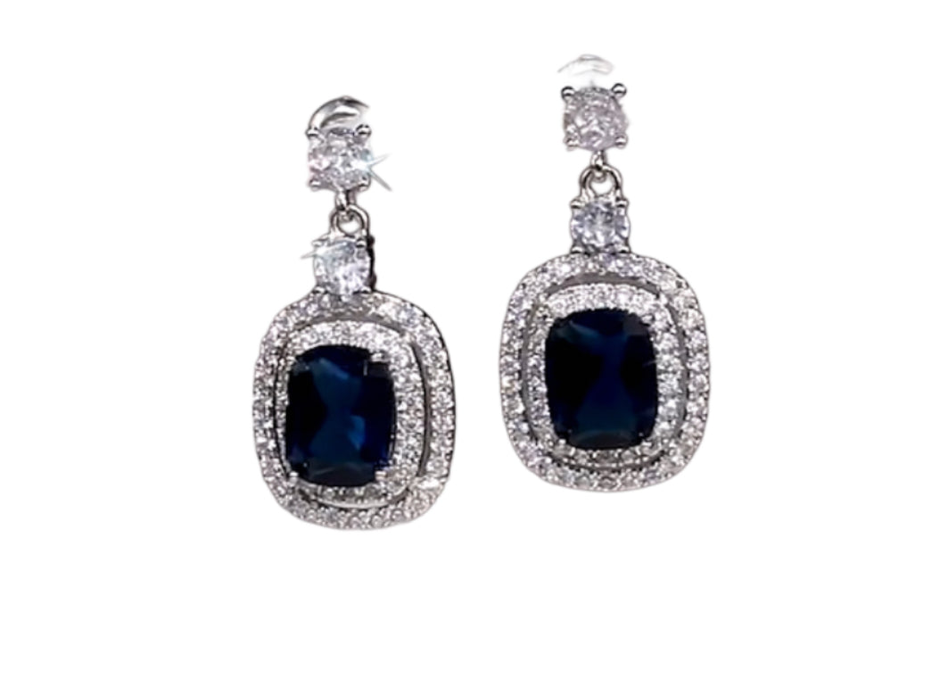 Blue Sapphire Drop Earrings