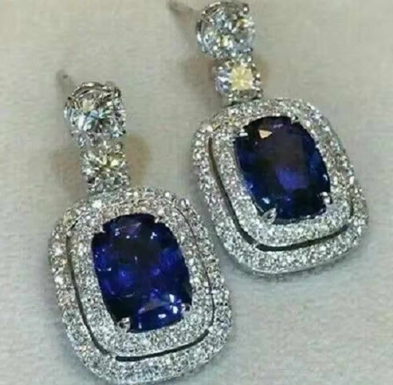 Blue Sapphire Drop Earrings