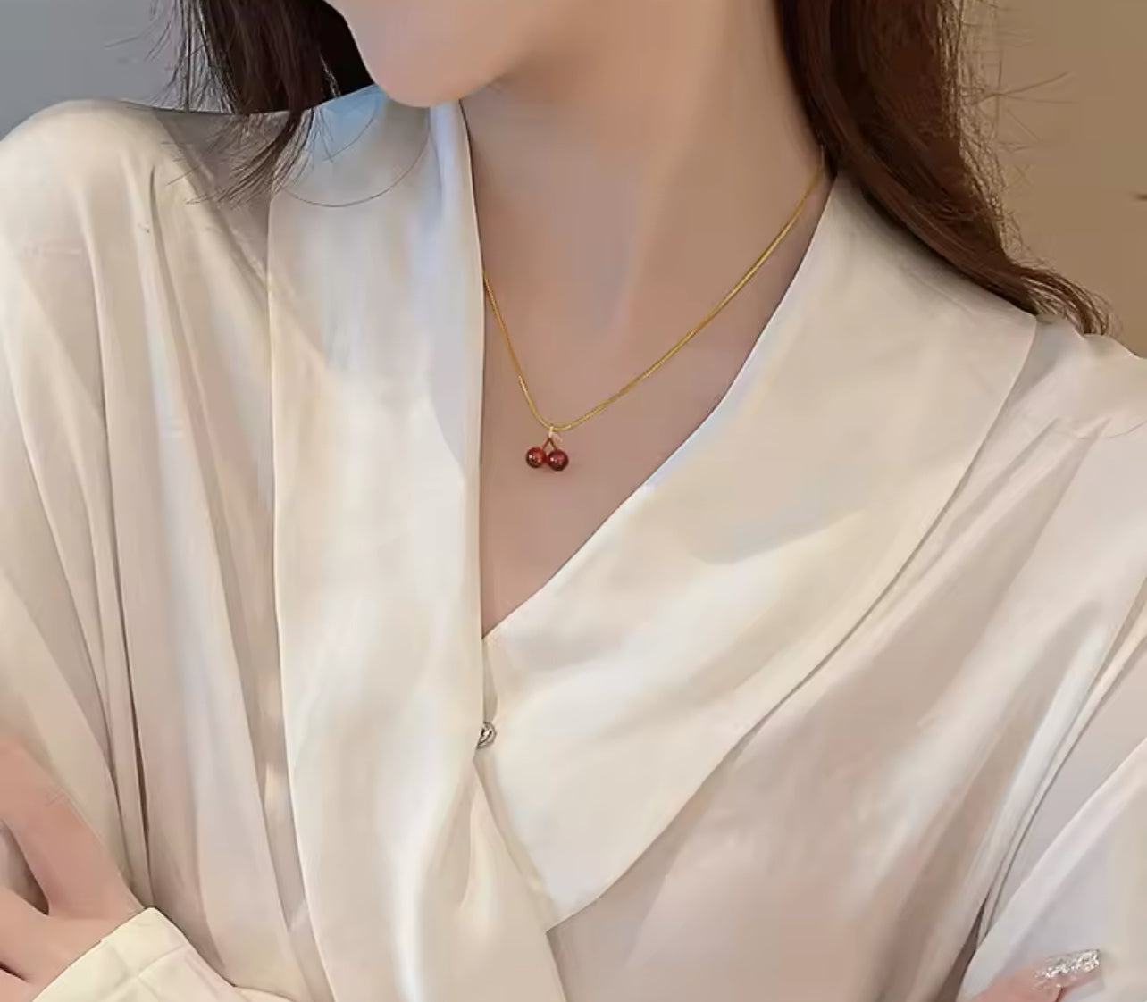 Ruby Cherry Necklace