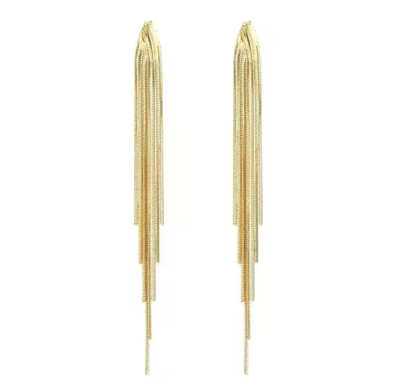 Golden Cascade Tassel Earrings