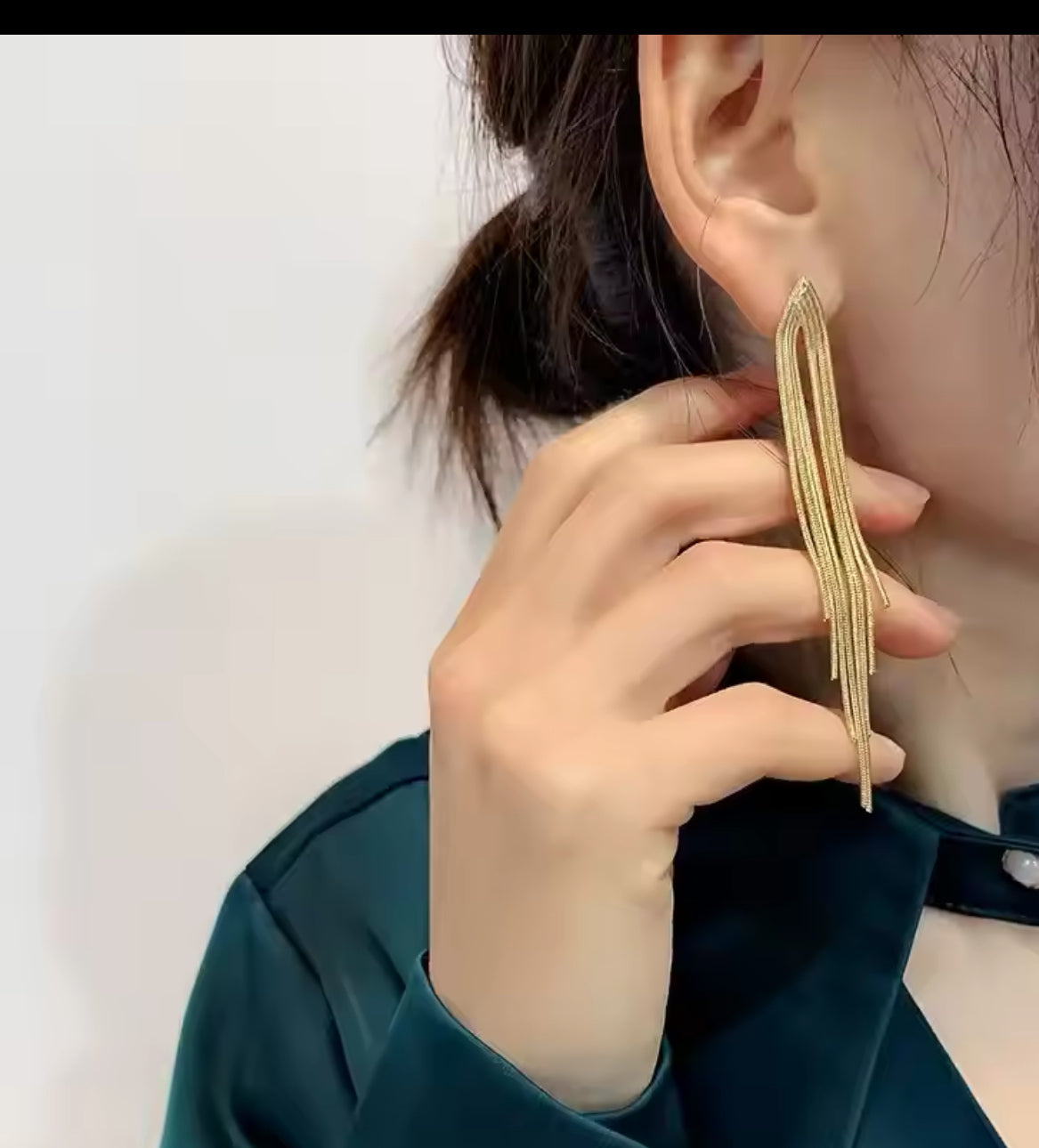 Golden Cascade Tassel Earrings