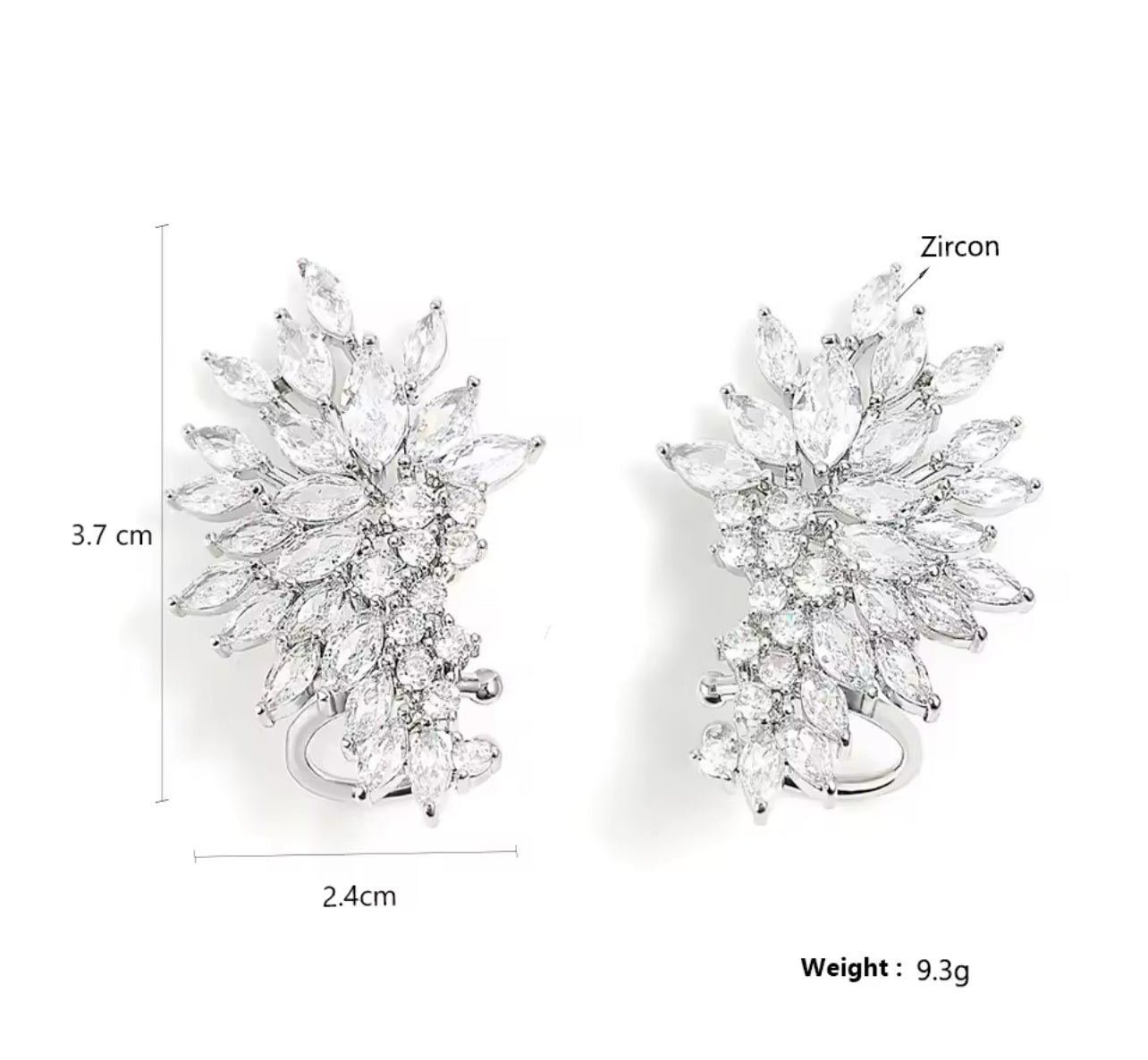 Diamond Leaf Drop Earrings