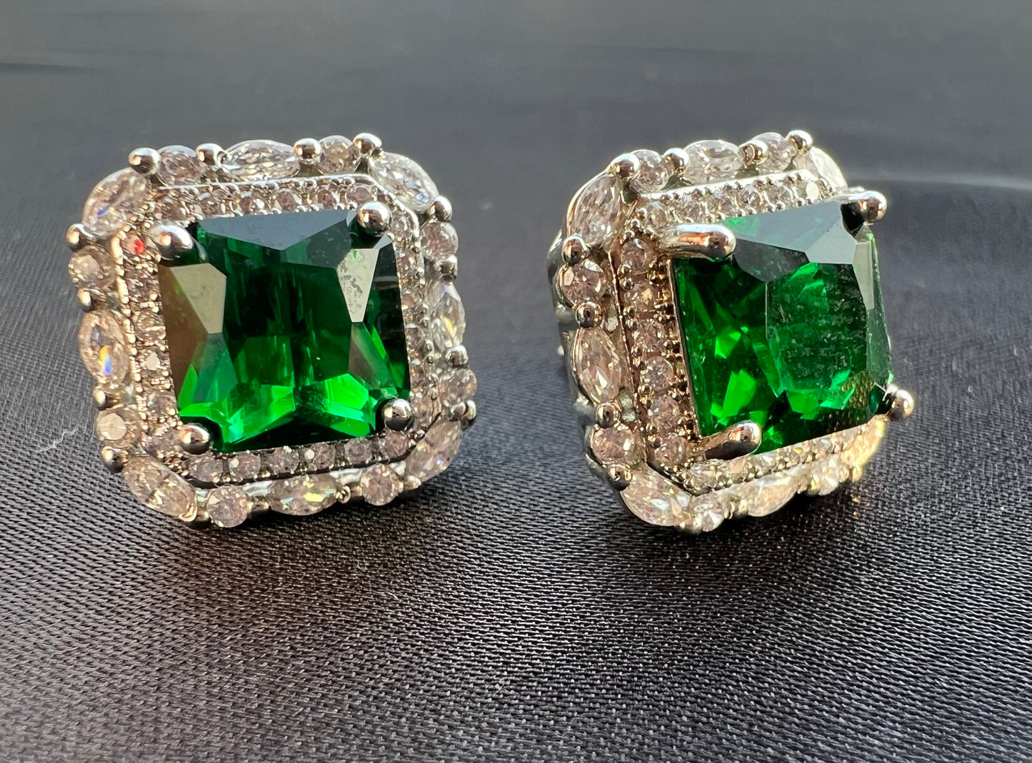 Emerald Radiance Halo Studs