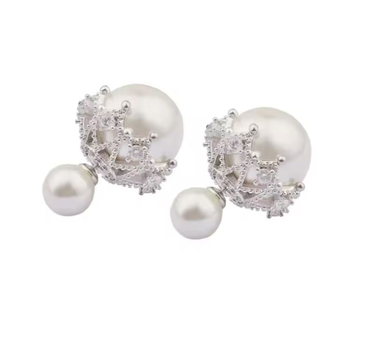 Crowned Pearl Studs