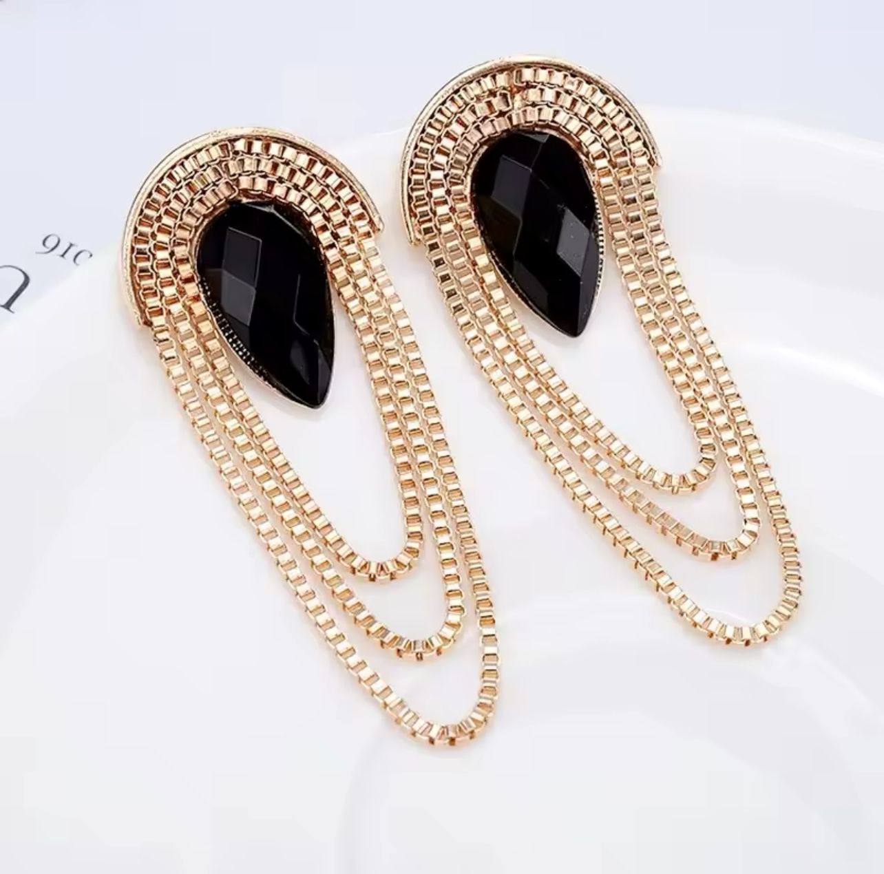 Midnight Cascade Statement Earrings