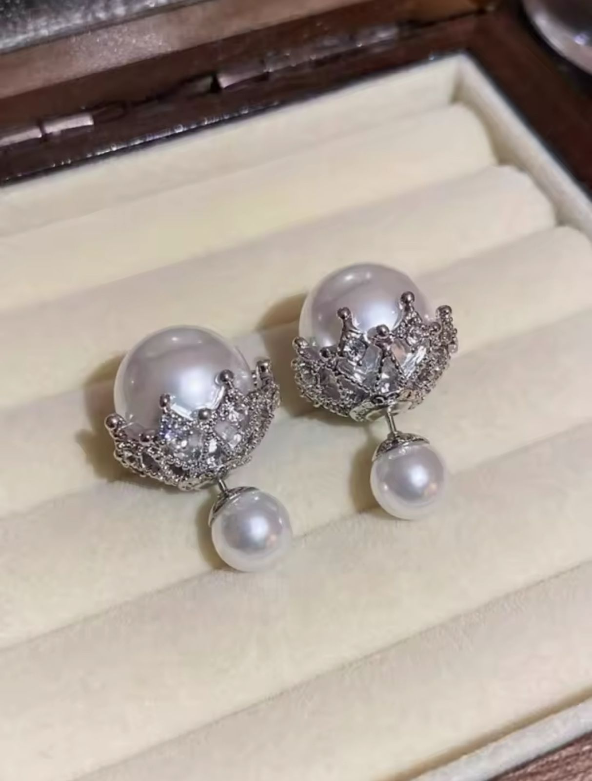 Crowned Pearl Studs