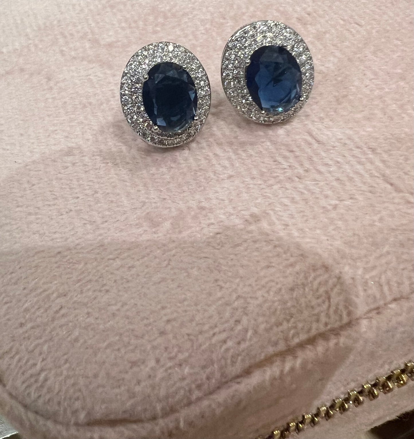 Sapphire Halo Studs
