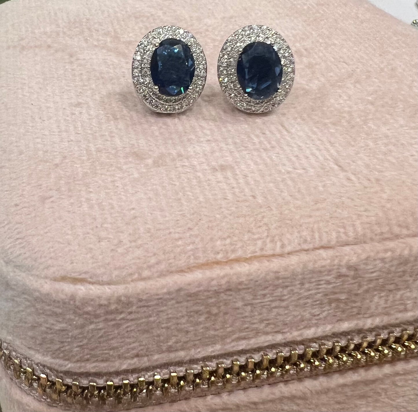 Sapphire Halo Studs