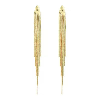 Golden Cascade Tassel Earrings